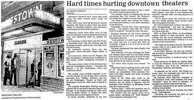 Westown Theatre - Oct 16 1980 Article (newer photo)